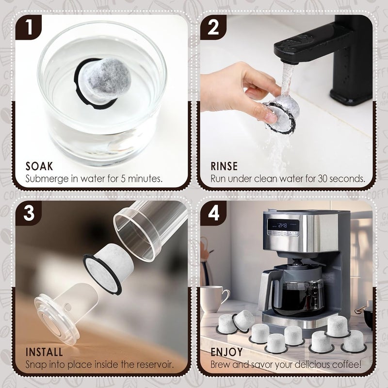Qualirey 10 Pack Coffee Water Filter Replacement, Compatible with Cafe and GE Profile Grind & Brew Machine, Charcoal Coffee Filter Cartridges, Replacement for C7CGFLTR, Replace Every 3 Months - Image 5